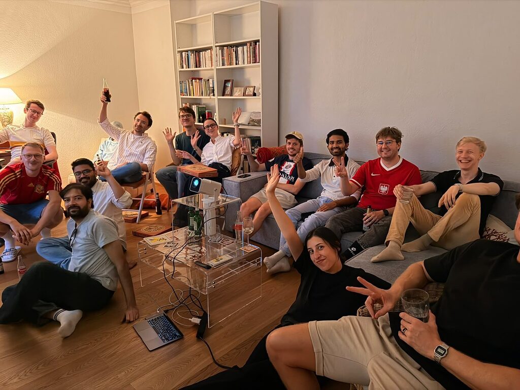 Rotaract Frankfurt International - members and guests watch 2026 world cup finals.